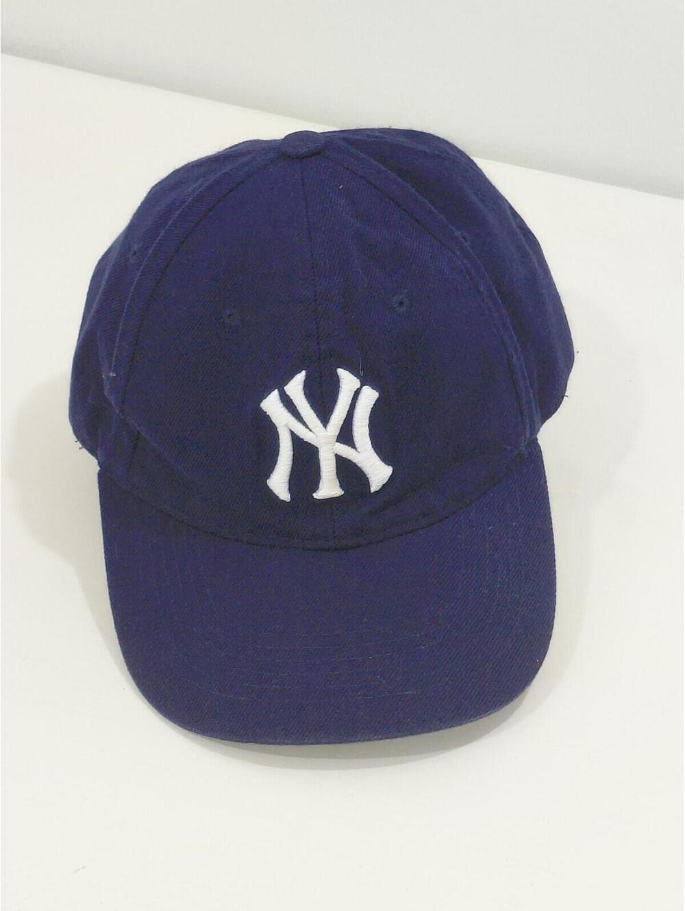 VTG Sports Specialties New York Yankees Plain Logo Hat Adjustabl Blue White Wool